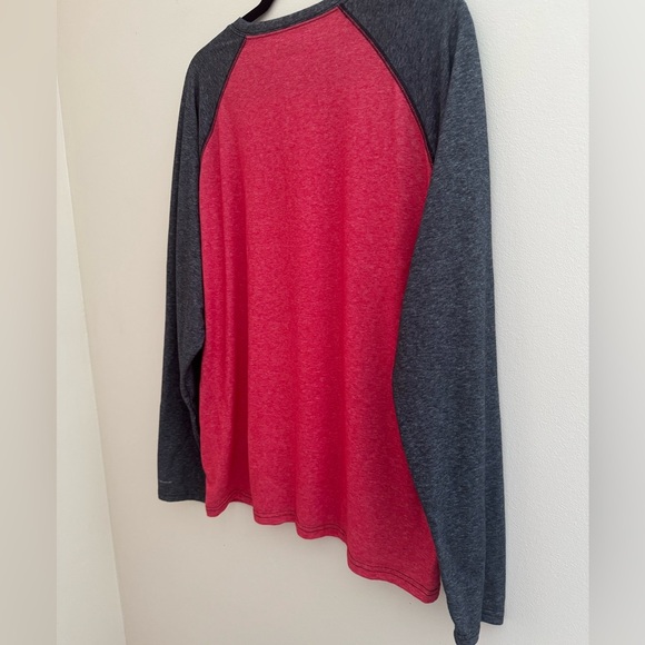 Columbia Thistletown Park Raglan Tee Men’s Size Large Long Sleeve Red Dark Grey - Picture 4 of 7
